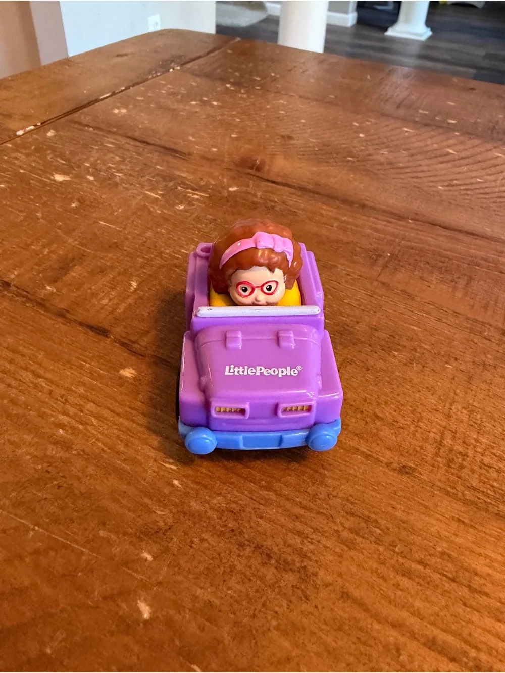 Fisher Price Little People purple jeep Maggie wheelie as is